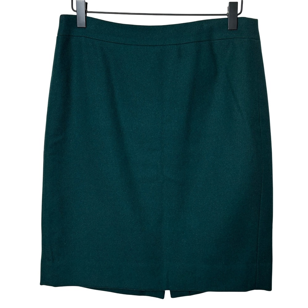 Green J. Crew Wool Pencil Skirt Size 4